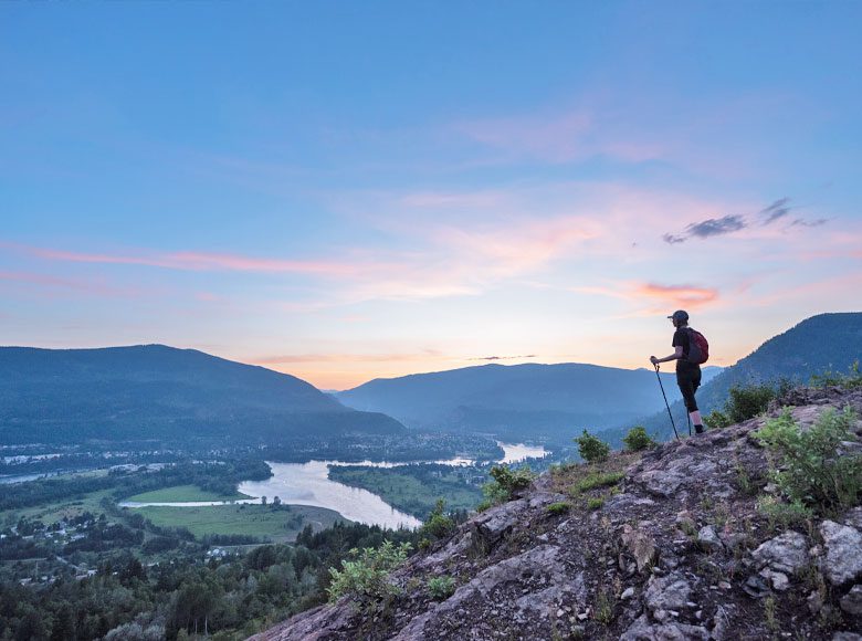 Hiker; Brilliant Overlook 5 minutes out of Castlegar Hiker; Brilliant Overlook 5 minutes out of Castlegar